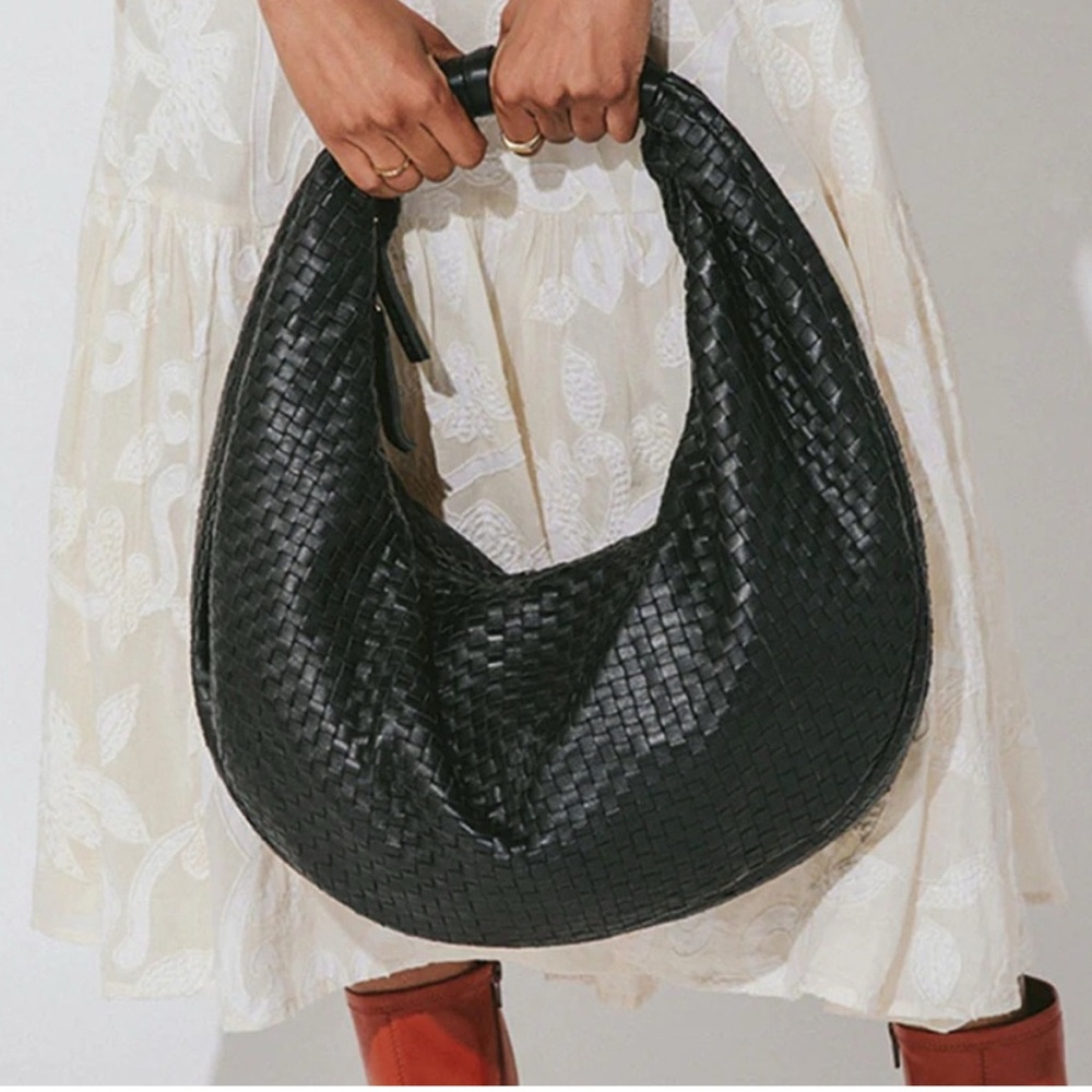 Cleobella  Santiago Black Woven Hobo Bag
